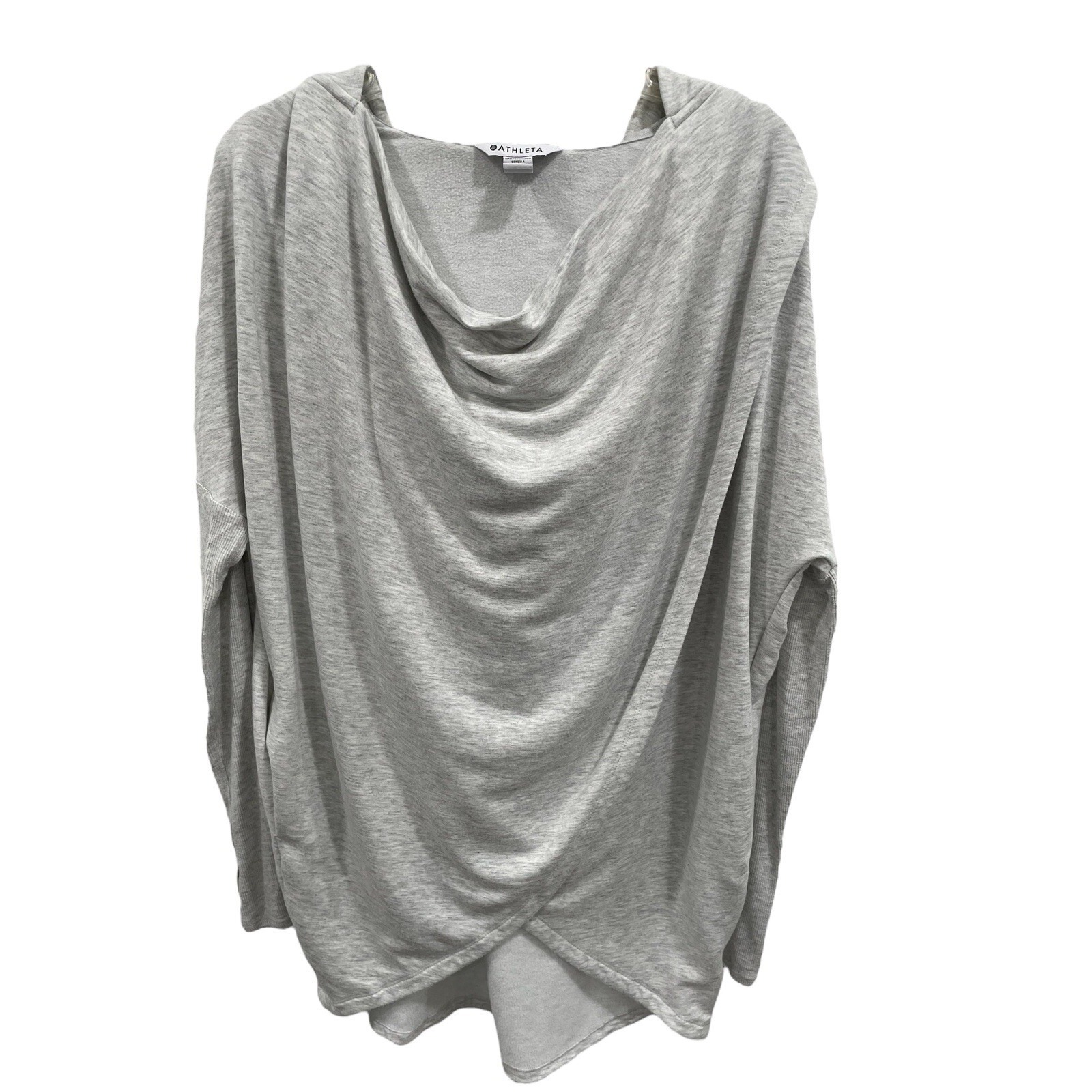Athleta Womens Sz S Purana Wrap Hooded Sweatshirt Gray Yoga Si55
